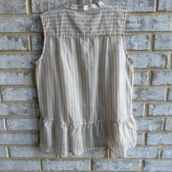 Trovata Bird of Paradise Sleeveless Sheer Striped Blouse Women's Size S - Picture 2 of 9
